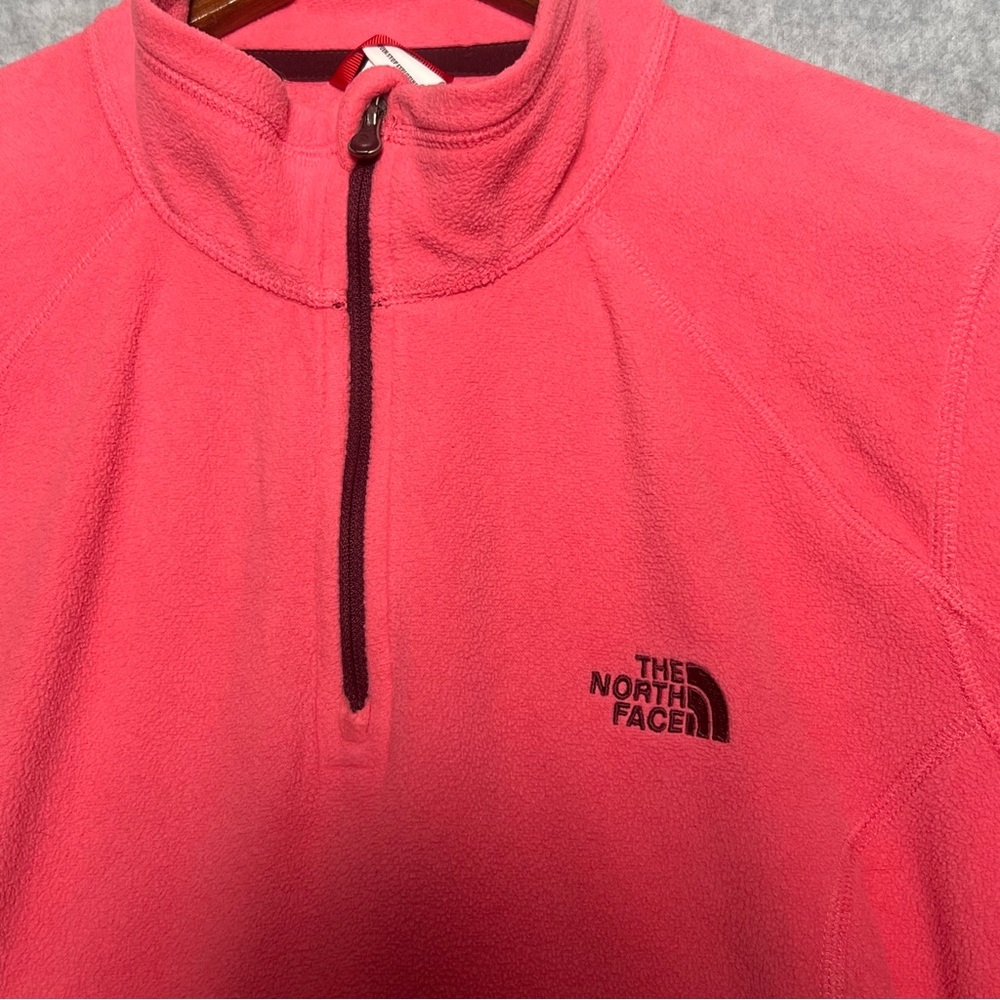 The North Face womens Polartec Classic Pink Quarter-Zip Pullover size XL - Picture 3 of 6